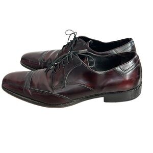 Johnston and Murphy Dress Shoes Burgundy leather tie Oxford Sz 9